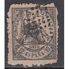 España I República 1874 Edifil 152F usado  Falso de epoca - Firma Roig