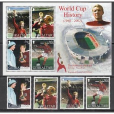 Gibraltar - Correo 2002 Yvert 1007/10+H.50 ** Mnh Deportes fútbol