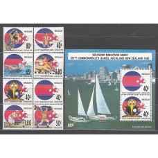 Nueva Zelanda - Correo 1989 Yvert 1051/8+H,70/1 ** Mnh Deportes