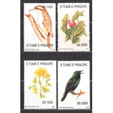 Santo Tomas y Principe - Correo Yvert 1139/42 ** Mnh  Fauna. Flores