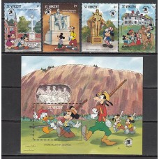 San Vicente - Correo Yvert 1151/4+H.58 ** Mnh Walt Disney