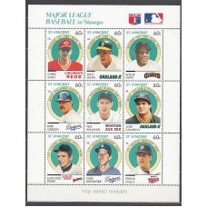 San Vicente - Correo Yvert 1165AG/AQ ** Mnh Jugadores de beisbol