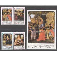 San Vicente - Correo Yvert 1166AG/AK+H.61L ** Mnh Navidad