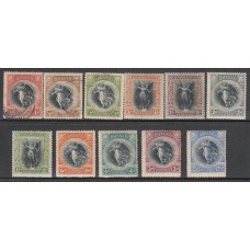 Barbados - Correo 1920 Yvert 117/27 * Mh nº 117/9 usados