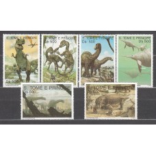 Santo Tomas y Principe - Correo Yvert 1180/5 ** Mnh   Fauna prehistórica