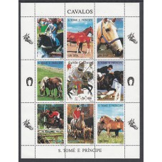 Santo Tomas y Principe - Correo Yvert 1245/53 ** Mnh   Fauna caballos