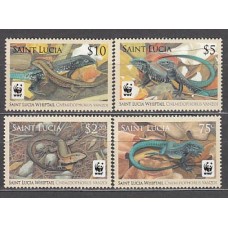 Santa Lucia - Correo Yvert 1257/60 ** Mnh  Fauna WWF