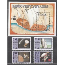 San Vicente - Correo Yvert 1260/3+H.128 ** Mnh Astro