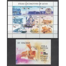 San Vicente - Correo Yvert 1264/72+H.129 ** Mnh Trenes