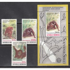 Indonesia - Correo 1991 Yvert 1270/2+Hb 78 ** Mnh  Fauna