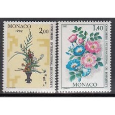 Monaco - Correo 1981 Yvert 1295/6 ** Mnh  Ramos de flores