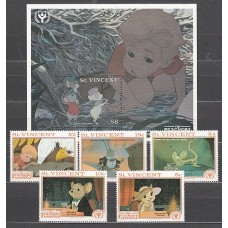 San Vicente - Correo Yvert 1386/9+H.146 ** Mnh Walt Disney