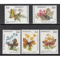 Monaco - Correo 1984 Yvert 1420/4 ** Mnh   Fauna mariposas