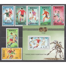 Mongolia - Correo 1986 Yvert 1421/7+Hb 112 ** Mnh  Deportes fútbol