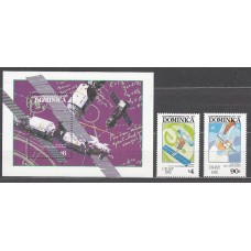 Dominica - Correo 1992 Yvert 1458/9+Hb 222 ** Mnh Astro