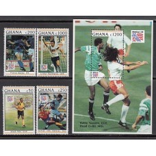 Ghana - Correo 1993 Yvert 1524/7+H.235 ** Mnh  Deportes fútbol