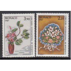 Monaco - Correo 1986 Yvert 1551/2 ** Mnh   Ramos de flores