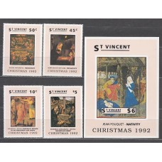 San Vicente - Correo Yvert 1561/4+H.178 ** Mnh Navidad