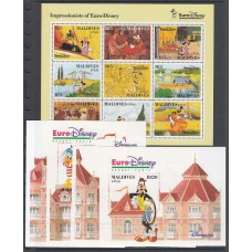 Maldives - Correo Yvert 1577/85+H.258/9-261/2 ** Mnh  Walt Disney