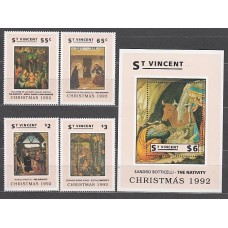 San Vicente - Correo Yvert 1578/81+H.180 ** Mnh  Navidad