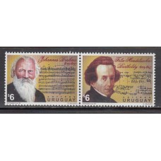 Uruguay - Correo 1997 Yvert 1662/3  ** Mnh Personajes. Músicos