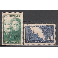 Monaco - Correo 1938 Yvert 167/8 usado  Pierre y Marie Curie