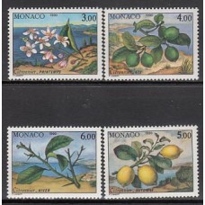 Monaco - Correo 1990 Yvert 1749/52 ** Mnh   Frutos y flores