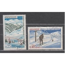 Andorra Francesa Correo 1966 Yvert 175/6 o Deportes Esqui