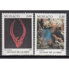 Monaco - Correo 1991 Yvert 1774/5 ** Mnh   Corales