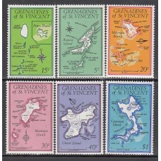 San Vicente-Grenadines - Correo Yvert 18/23 ** Mnh Mapas