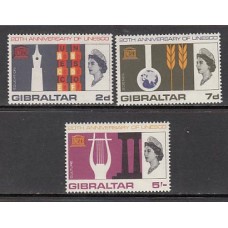 Gibraltar - Correo 1966 Yvert 181/3 ** Mnh UNESCO