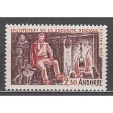 Andorra Francesa Correo 1967 Yvert 183 ** Mnh Seguridad social