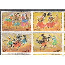 Zambia - Correo Yvert 189/92 ** Mnh  Danzas