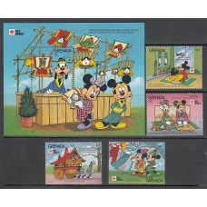 Grenada - Correo 1991 Yvert 1982/5+H.261 ** Mnh Walt Disney