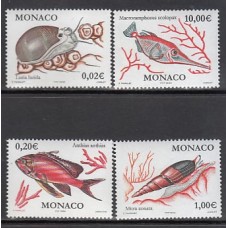 Monaco - Correo 2002 Yvert 2327/30 ** Mnh Fauna. Peces. Conchas