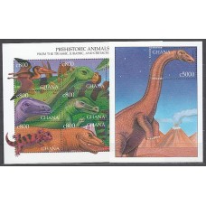 Ghana - Correo 1999 Yvert 2401/9+H.370 ** Mnh  Fauna prehistórica