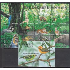 Tanzania - Correo Yvert 2407/18+H 361 ** Mnh   Fauna aves