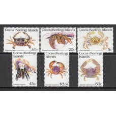 Cocos - Correo Yvert 244/9 ** Mnh Fauna Marina. Cangrejos