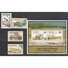 Tanzania - Correo Yvert 255/8+Hb 39 ** Mnh   Fauna