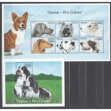 Ghana - Correo 2000 Yvert 2589/94+H.395 ** Mnh  Fauna perros