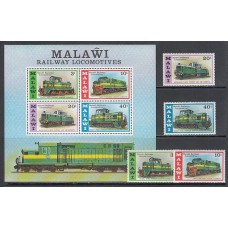 Malawi - Correo Yvert 273/6+Hb 45 ** Mnh  Trenes