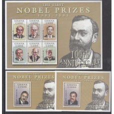 Ghana - Correo 2002 Yvert 2778/83+H.422/23 ** Mnh  Premios Nobel