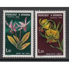 Andorra Francesa Correo 1980 Yvert 286/7 ** Mnh Flora