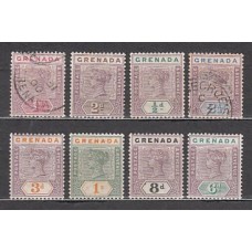 Grenada - Correo 1890 Yvert 29/36 * Mh Victoria nº 30-32 usados