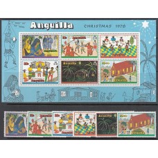 Anguilla Correo Yvert 292/97+Hb 22 ** Mnh Navidad