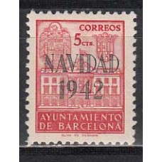 Barcelona Correo 1942 Edifil 40 SH ** Mnh Navidad