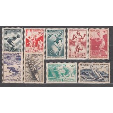 Monaco - Correo 1948 Yvert 319/23+A32/5 * Mh   Olimpiadas de Londres