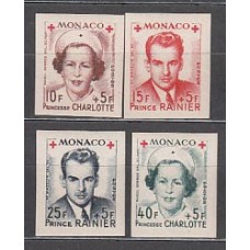 Monaco - Correo 1949 Yvert 334B/7B ** Mnh  Carlota y Rainiero III