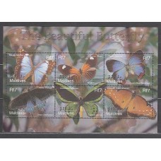 Maldives - Correo Yvert 3344/9 ** Mnh  Fauna mariposas