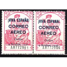 Locales Patrióticos Burgos 1936 Edifil 22he ** Mnh  Pareja con un sello sin tilde en la Ñ